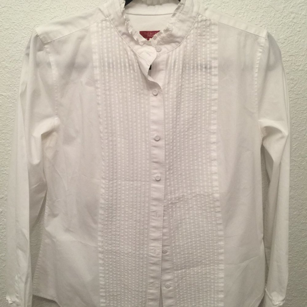 Talbots White Button Down Shirt Size 6